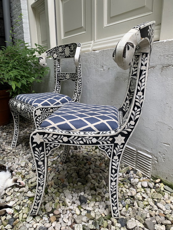 Image 1 of 2x Bone Inlay chairs