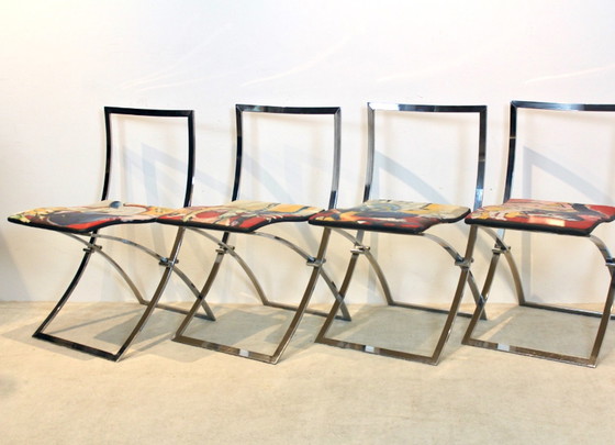 Image 1 of One off Hand painted set of four ‘Luisa’ Dining Chairs by Marcello Cuneo