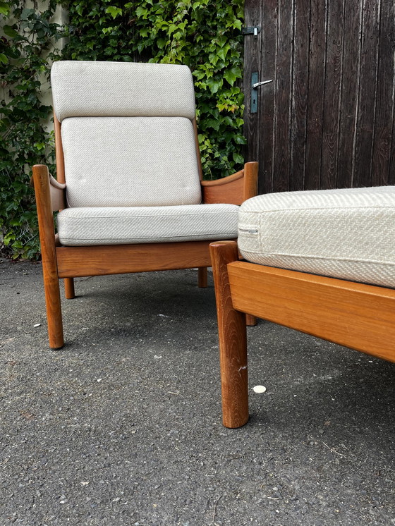 Image 1 of dyrlund teak armchair with footstool