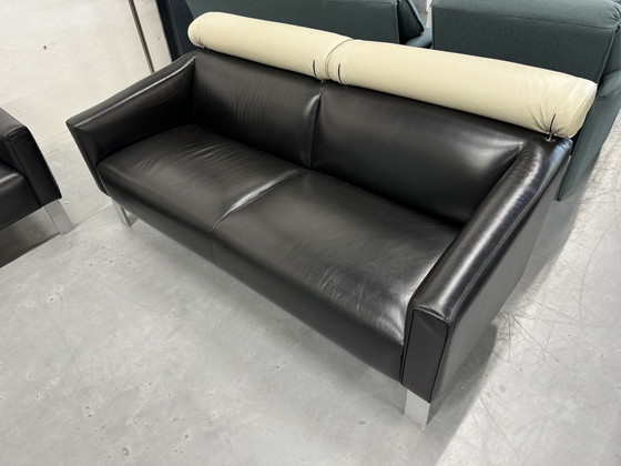 Image 1 of Leolux Patachou 2.5 Seater Sofa Black/Ivory Leather