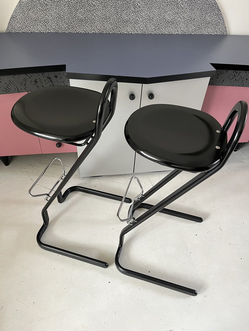 2 Postmodern Bar Stools, Theme Italy