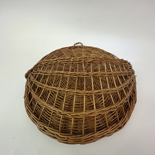 Wicker magazine rack 1960s