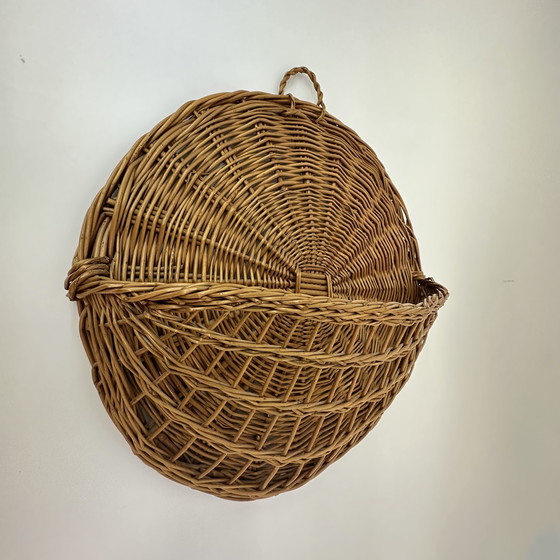 Image 1 of Wicker magazine rack 1960s