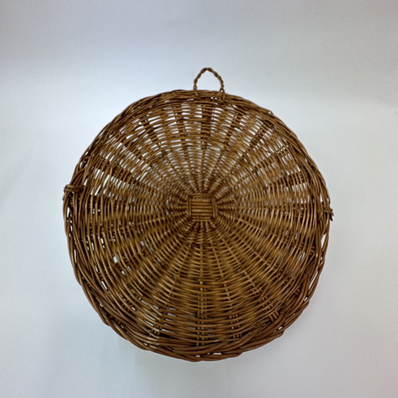 Image 1 of Wicker magazine rack 1960s