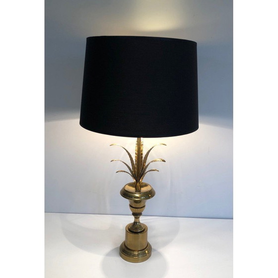 Image 1 of Lampada da tavolo vintage in ottone a forma di palma, Francia 1970