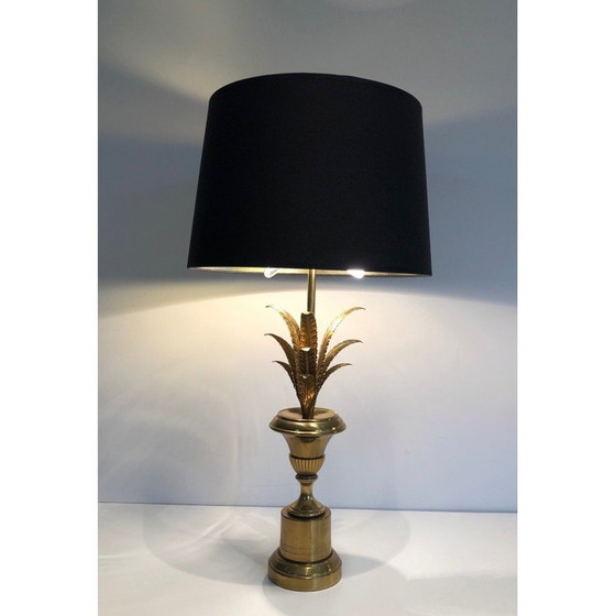 Image 1 of Lampada da tavolo vintage in ottone a forma di palma, Francia 1970