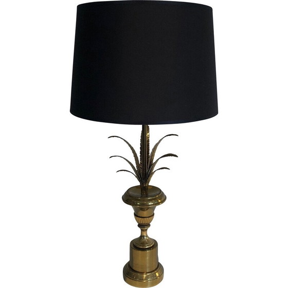 Image 1 of Lampada da tavolo vintage in ottone a forma di palma, Francia 1970