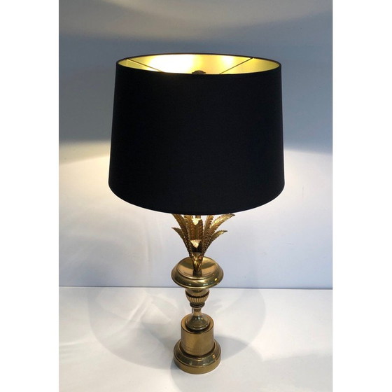 Image 1 of Lampada da tavolo vintage in ottone a forma di palma, Francia 1970