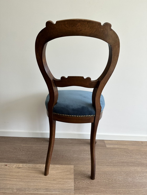 Image 1 of 4x antique chair newly upholstered