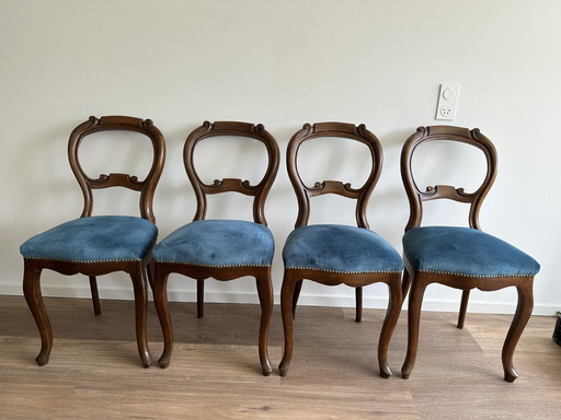 4x antique chair newly upholstered