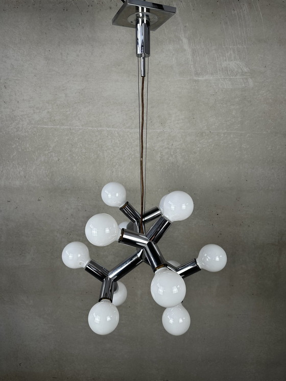 Image 1 of Vintage Sciolari cubic hanging lamp