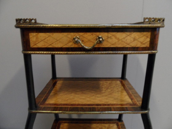 Image 1 of Antique French side table with inlay