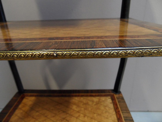 Image 1 of Antique French side table with inlay