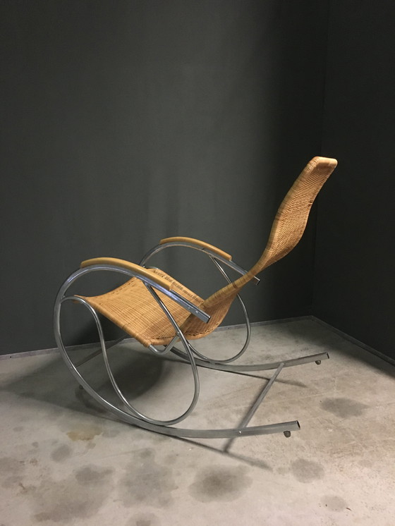 Image 1 of VIntage italian rattan rocking chair