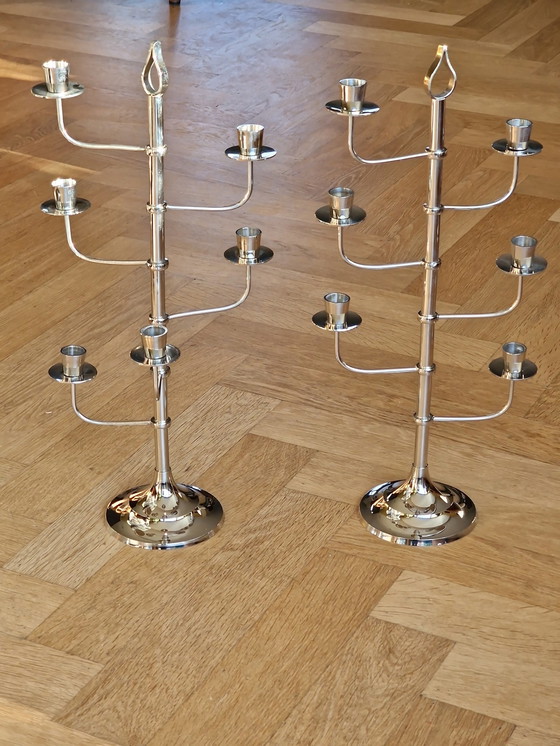 Image 1 of Set of 2 Scandinavian design candlesticks