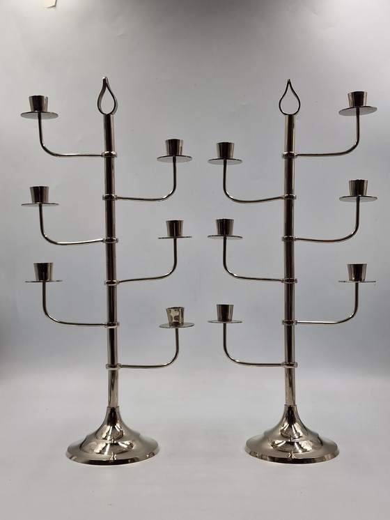 Image 1 of Set of 2 Scandinavian design candlesticks