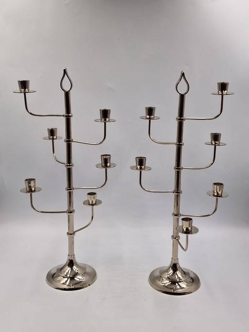 Set of 2 Scandinavian design candlesticks