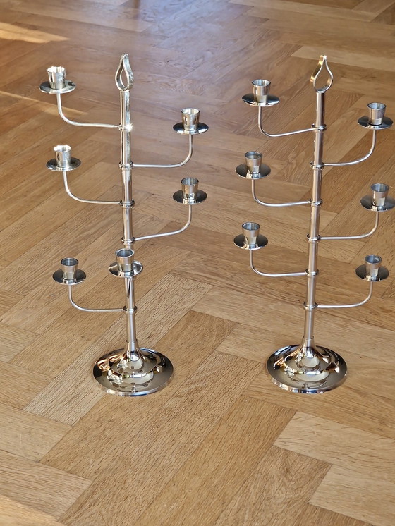 Image 1 of Set of 2 Scandinavian design candlesticks