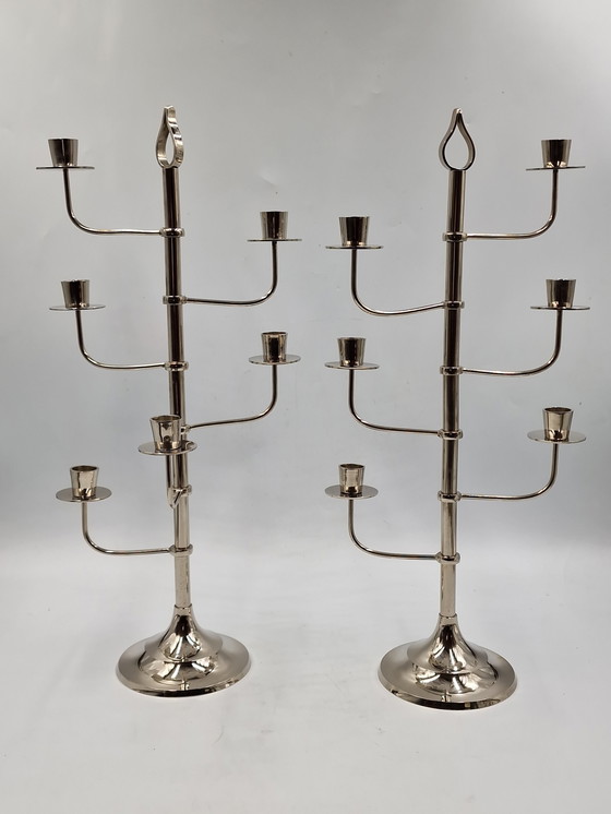 Image 1 of Set of 2 Scandinavian design candlesticks