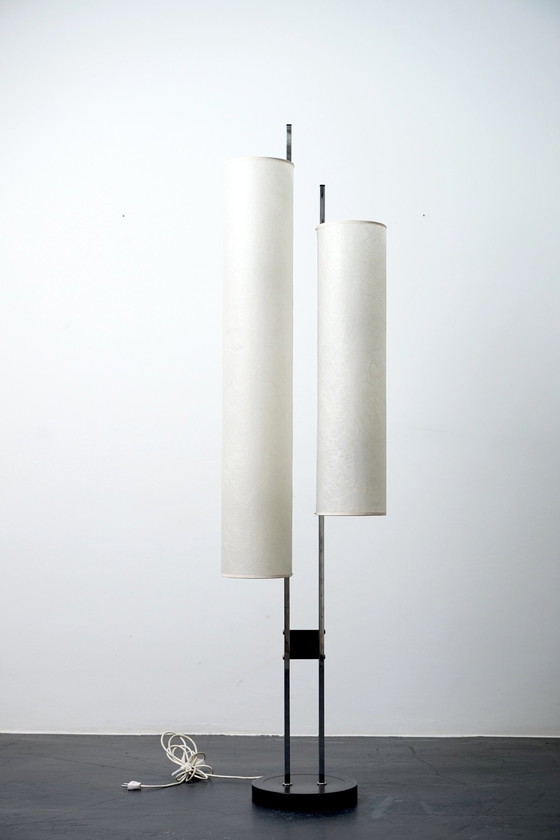 Image 1 of Vintage Swizz floor lamp with glass fleece shades, 1960s