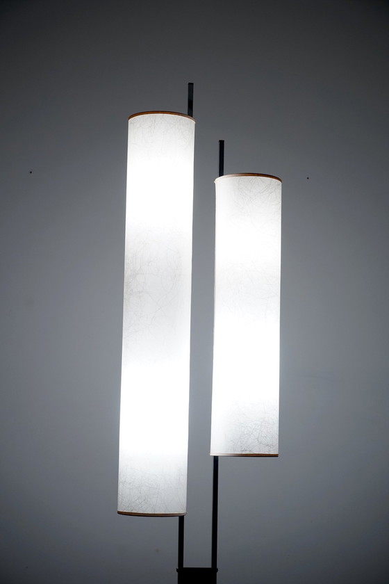 Image 1 of Vintage Swizz floor lamp with glass fleece shades, 1960s