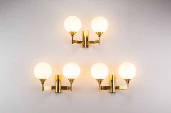 Image 1 of Set of 3 Kaiser Double Opaline Wall Lights