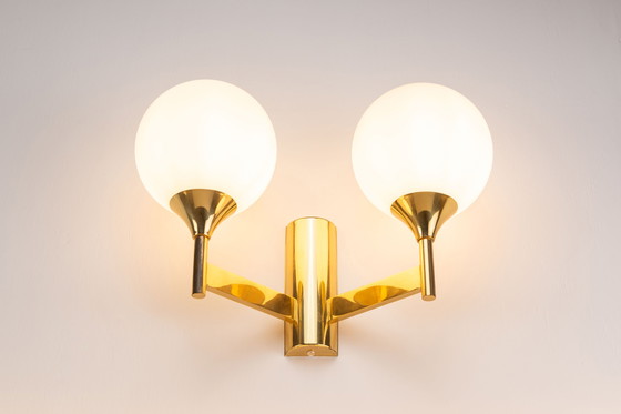 Image 1 of Set of 3 Kaiser Double Opaline Wall Lights