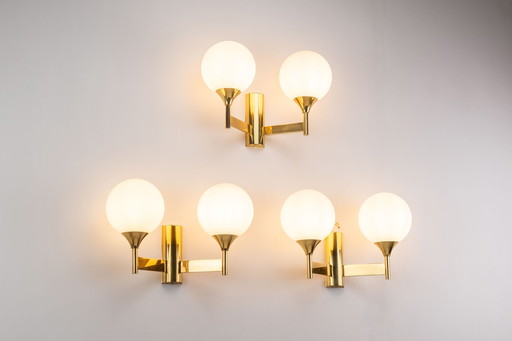 Set of 3 Kaiser Double Opaline Wall Lights