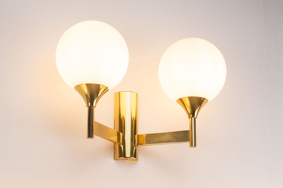 Image 1 of Set of 3 Kaiser Double Opaline Wall Lights