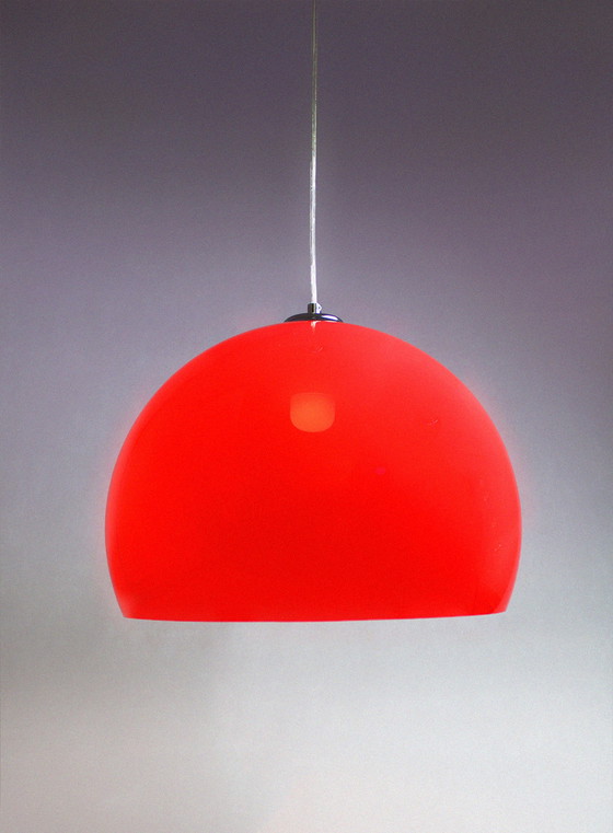 Image 1 of Space Age Cherry Red acrylic Pendant Lamp