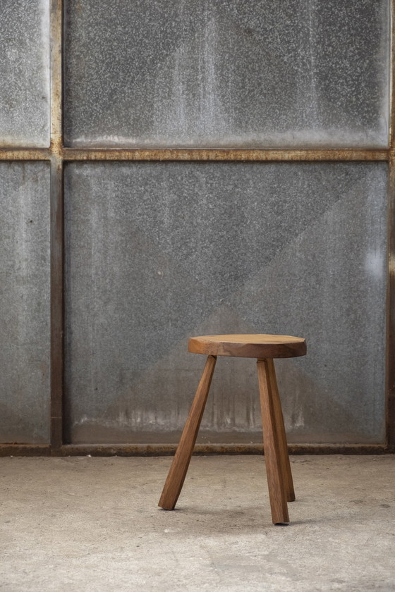 Image 1 of Tabouret vintage en chêne