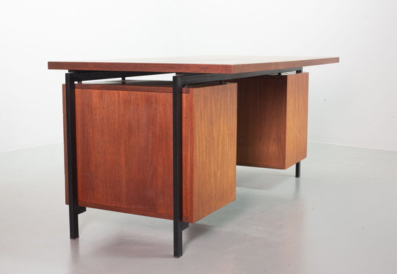 Image 1 of Cees Braakman for Pastoe Writing Desk EU02, Japanese Series in Teak and Black Steel. Netherlands, 1950s. ref. OD010