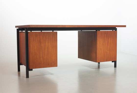 Image 1 of Cees Braakman for Pastoe Writing Desk EU02, Japanese Series in Teak and Black Steel. Netherlands, 1950s. ref. OD010