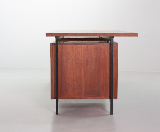 Image 1 of Cees Braakman for Pastoe Writing Desk EU02, Japanese Series in Teak and Black Steel. Netherlands, 1950s. ref. OD010