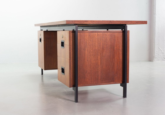 Image 1 of Cees Braakman for Pastoe Writing Desk EU02, Japanese Series in Teak and Black Steel. Netherlands, 1950s. ref. OD010