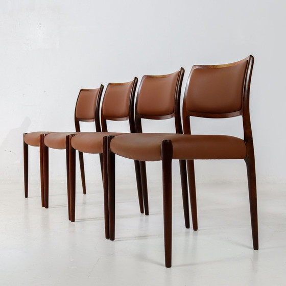 Image 1 of 4x Niels Möller Model 80 rosewood chair