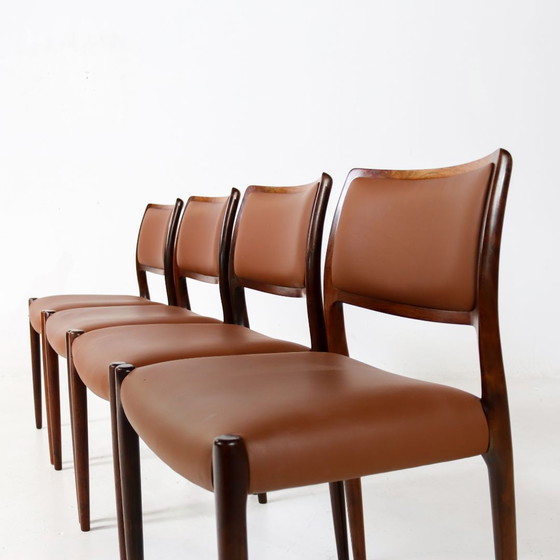 Image 1 of 4x Niels Möller Model 80 rosewood chair