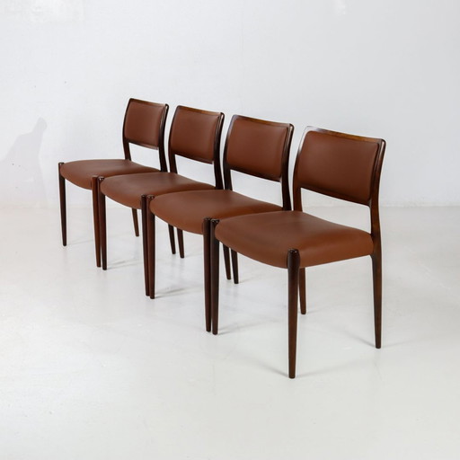 4x Niels Möller Model 80 rosewood chair