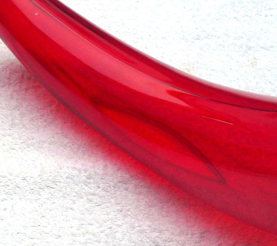 Image 1 of Red glass "horn of plenty"