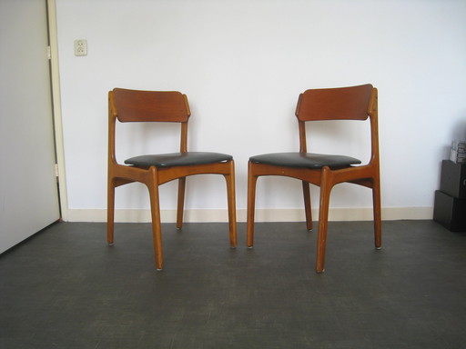 Sedie modello 49 in teak Erik Buch OD Møbler