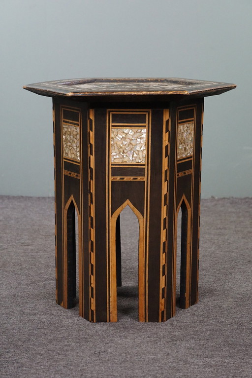 Oriental mosaic side table