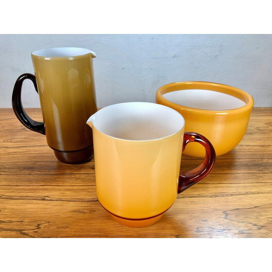 Image 1 of Set of vintage pitchers and bowl in glass by Michael Bang for Holmegaard, 1970s