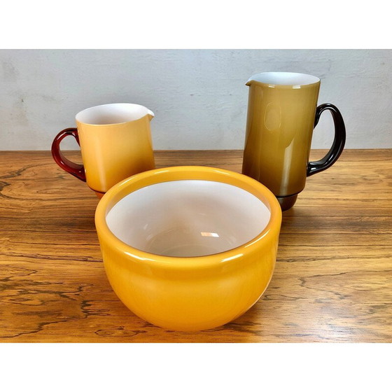 Image 1 of Set of vintage pitchers and bowl in glass by Michael Bang for Holmegaard, 1970s