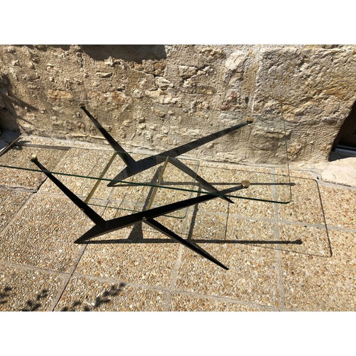 Vintage coffee table in transparent glass by Angelo Ostuni, 1955