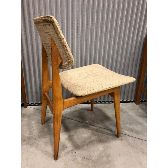 Image 1 of Set of 2 vintage chairs in wool and oak 1950