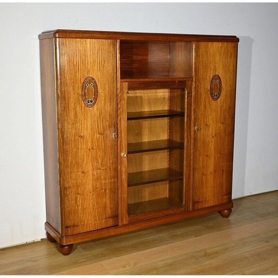 Image 1 of Vintage Art Deco bookcase in blond mahogany, 1940