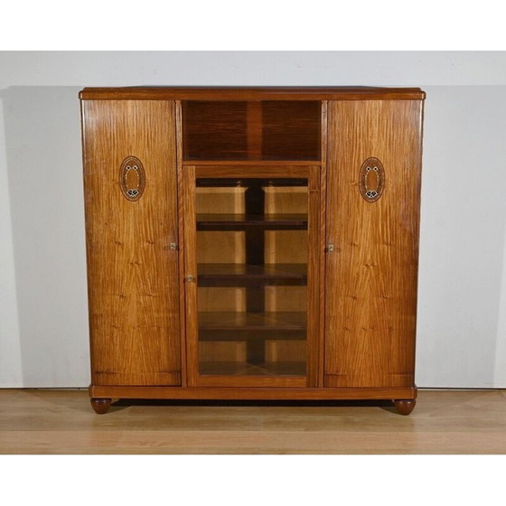 Image 1 of Vintage Art Deco bookcase in blond mahogany, 1940