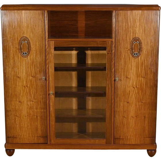 Image 1 of Vintage Art Deco bookcase in blond mahogany, 1940