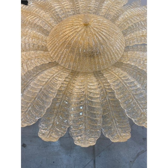 Image 1 of Contemporary Venetian Sunflwer Murano Glass Gold Flush Mount