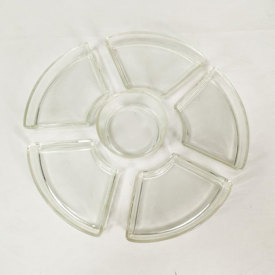 Image 1 of Vintage teak and glass table set for appetizers, Denmark 1960s